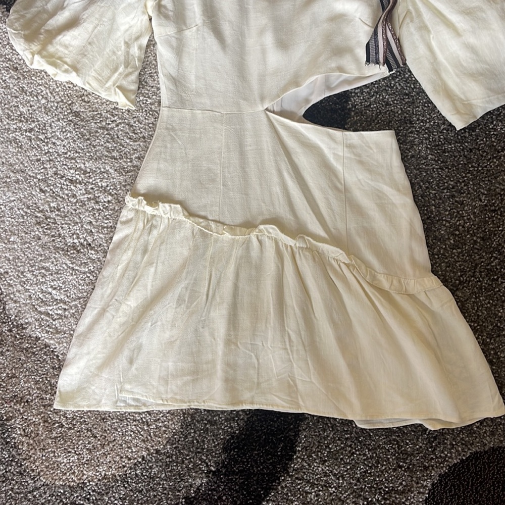 NASTY GAL Gorgeous Cream Puff Sleeve Cut Out Mini Dress - Picture 2 of 8
